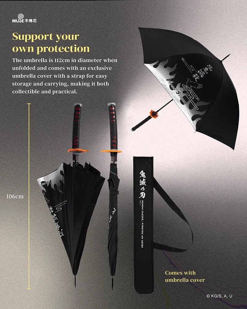 Demon Slayer - Kimetsu no Yaiba - Official Rengoku Flame Nichirin Blade Umbrella (112cm)<br>[Pre-Order] - Image 9