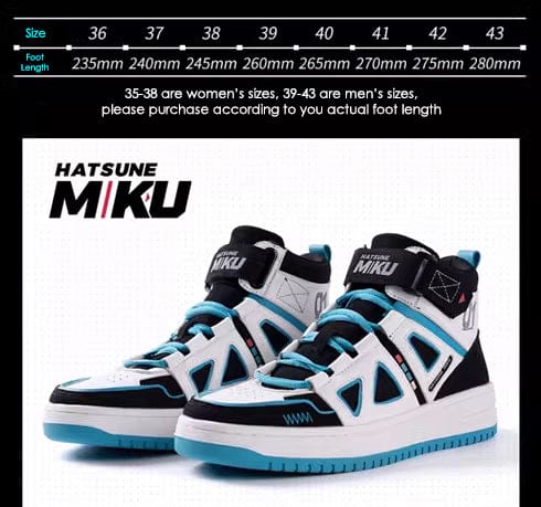 Hatsune Miku Vocaloid High-Top Sneakers Classic Black - Image 6