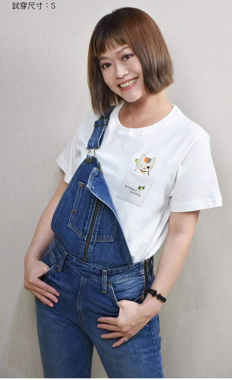 Nyanko Sensei Embroidered Pocket T-Shirt - Natsume’s Book of Friends (Unisex) - Image 2