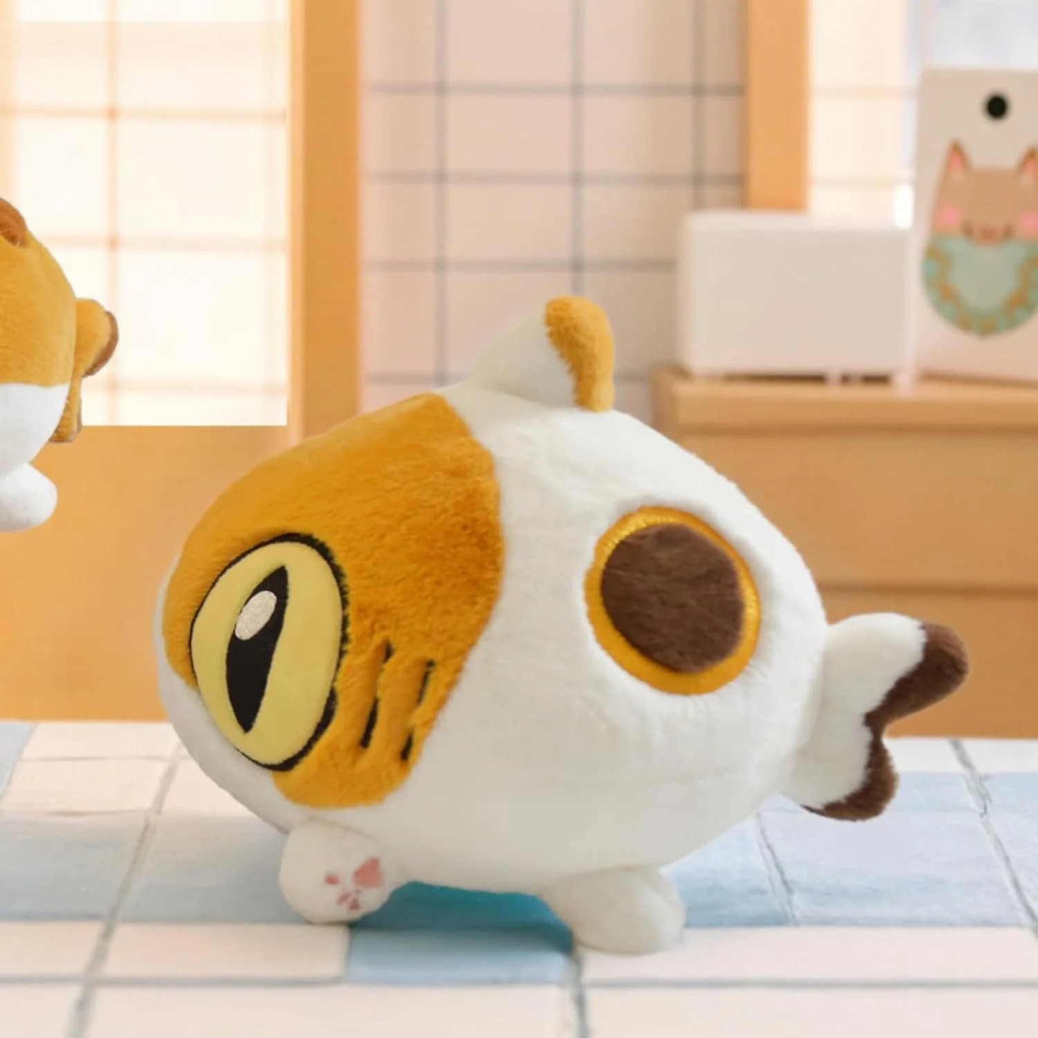 Shark Cat Cub Series Shark Kitty Plush - Three Flowers 20cm - Image 3