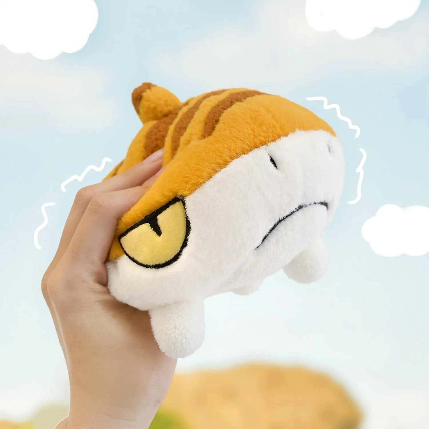 Sharkitty Shark Cat Cub Series Plush - Big Orange 20cm - Image 5